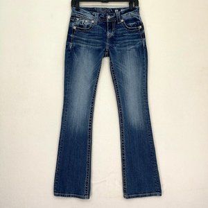 Miss Me Women's Jeans Size 26 Blue Denim Signature Boot Cut Inseam 33 JE8666B2L